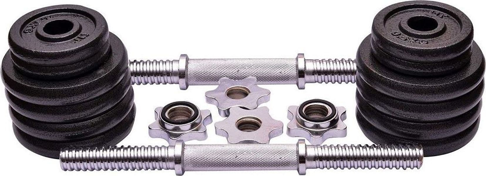 SET MANUBRI REGOLABILI GHISA DA 20 KG PER BODYBUILDING FITNESS SOLLEVAMENTO PESI - 4