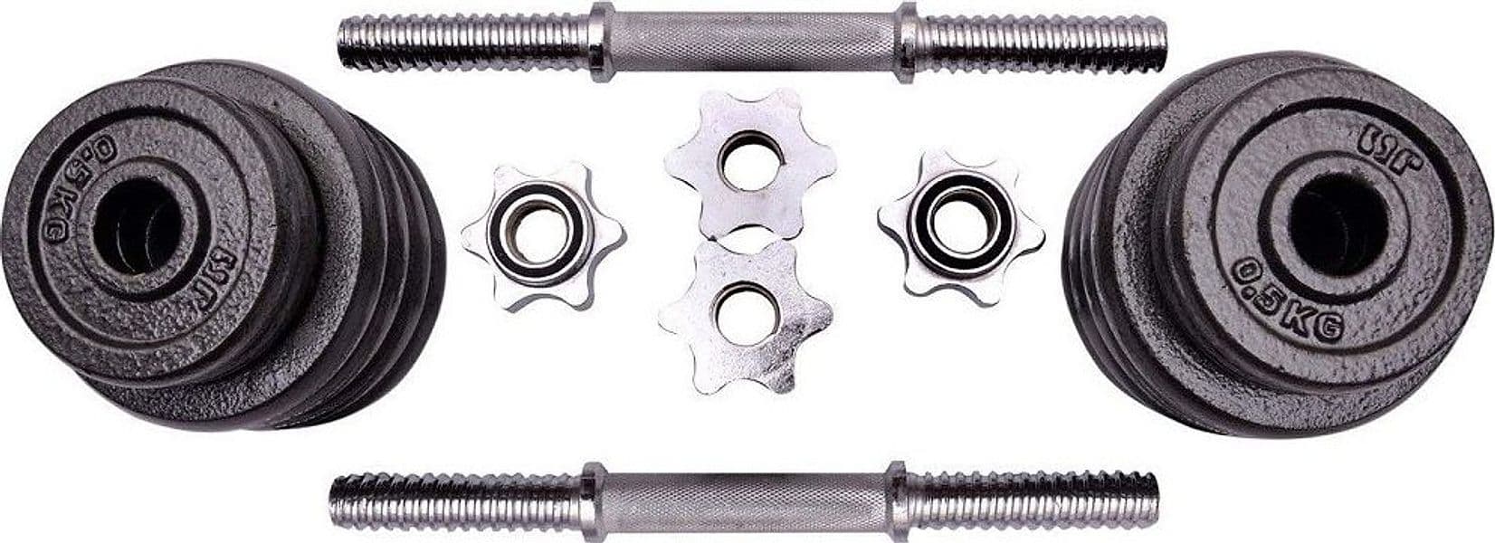 SET MANUBRI REGOLABILI GHISA DA 20 KG PER BODYBUILDING FITNESS SOLLEVAMENTO PESI - 5