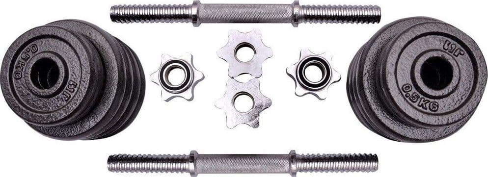 SET MANUBRI REGOLABILI GHISA DA 20 KG PER BODYBUILDING FITNESS SOLLEVAMENTO PESI - 5