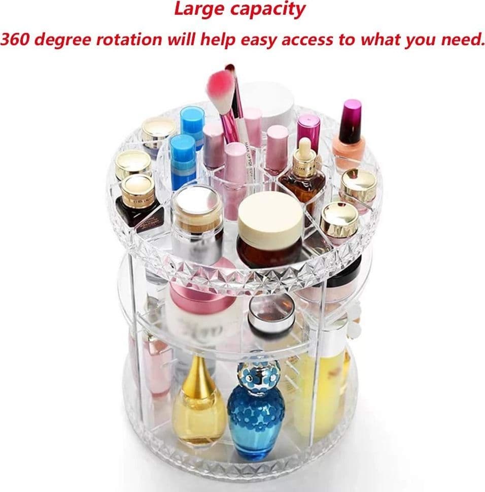 ORGANIZER ESPOSITORE PER TRUCCO GIREVOLE 360° ROTANTE COSMETICI PROFUMI MAKEUP - 2