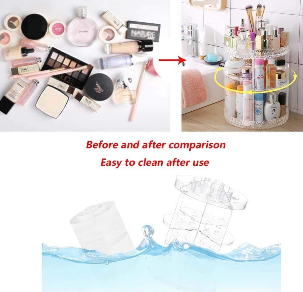 ORGANIZER ESPOSITORE PER TRUCCO GIREVOLE 360° ROTANTE COSMETICI PROFUMI MAKEUP - 4