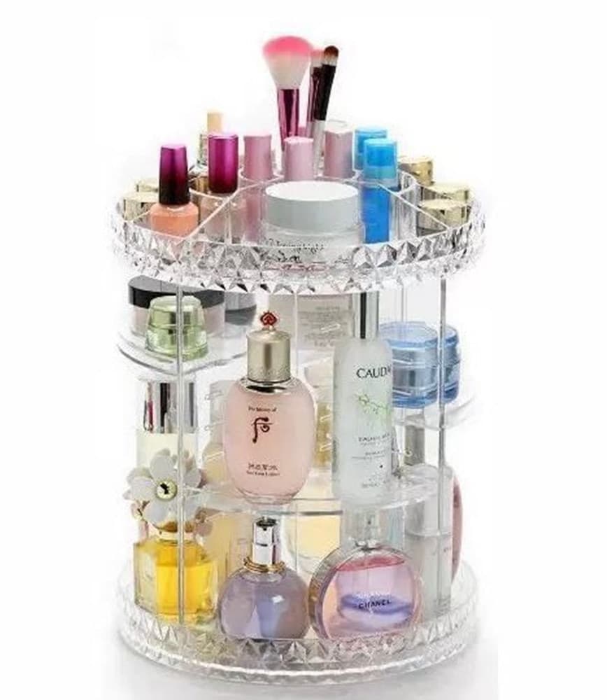 ORGANIZER ESPOSITORE PER TRUCCO GIREVOLE 360° ROTANTE COSMETICI PROFUMI MAKEUP - 8