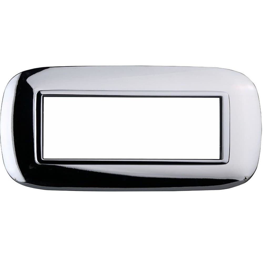 PLACCA OVAL 3 4 6 MODULI COLORE CROMO LUCIDO COMPATIBILE BTICINO AXOLUTE - 7