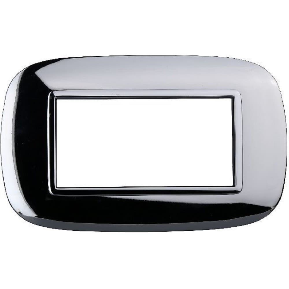PLACCA OVAL 3 4 6 MODULI COLORE CROMO LUCIDO COMPATIBILE BTICINO AXOLUTE - 5