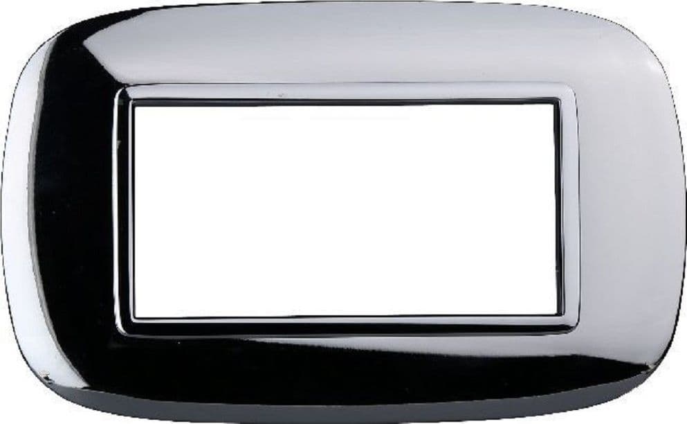 PLACCA OVAL 3 4 6 MODULI COLORE CROMO LUCIDO COMPATIBILE BTICINO AXOLUTE - 2