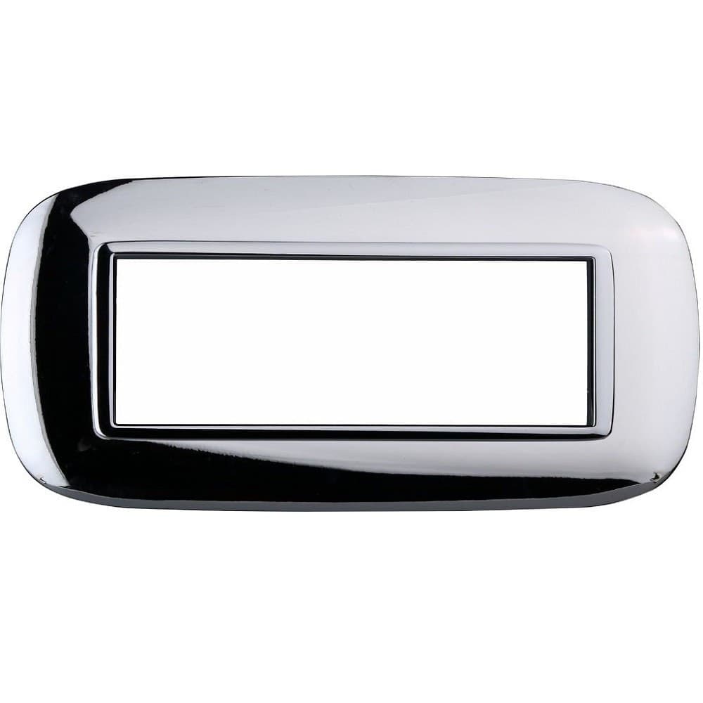 PLACCA OVAL 3 4 6 MODULI COLORE CROMO LUCIDO COMPATIBILE BTICINO AXOLUTE - 4