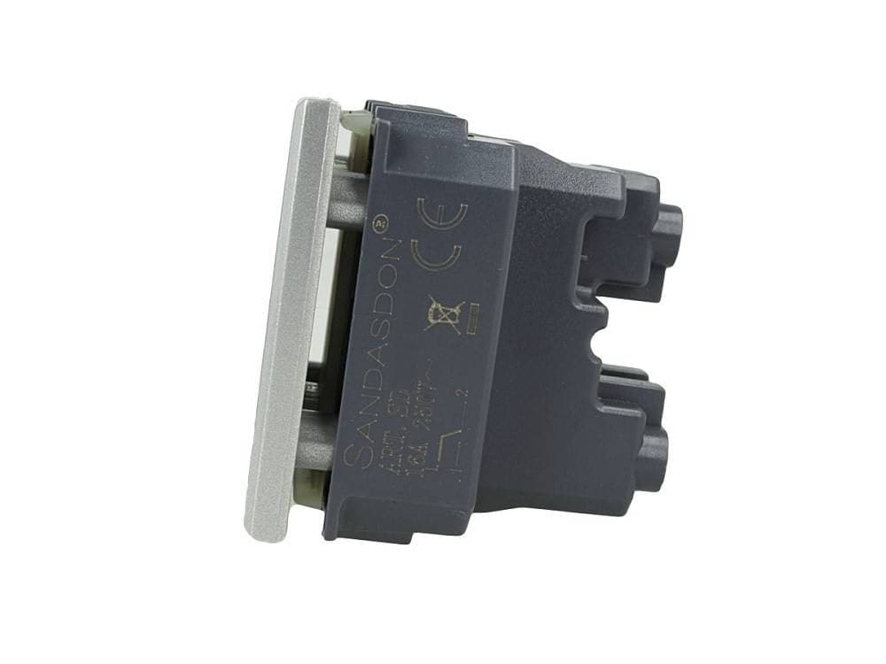PULSANTE ASSIALE 1P 2M 16A COLORE SILVER COMPATIBILE BTICINO AXOLUTE - 2