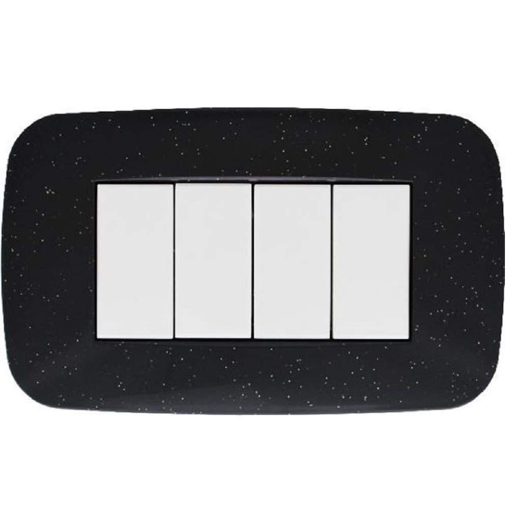 PLACCA FUTURA 3 4 6 MODULI NERO FLASH COMPATIBILE CON BTICINO AXOLUTE - 5