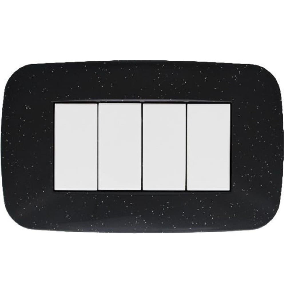 PLACCA FUTURA 3 4 6 MODULI NERO FLASH COMPATIBILE CON BTICINO AXOLUTE - 3