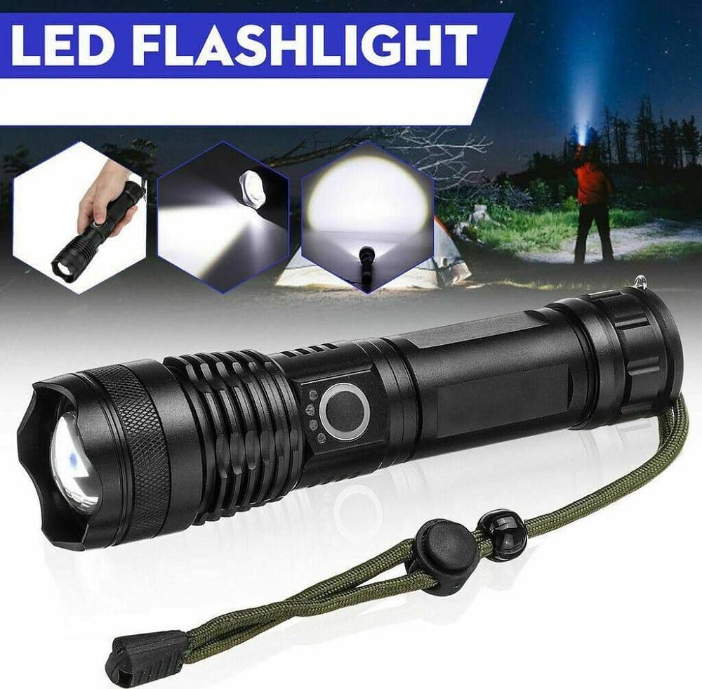 TORCIA TATTICA/MILITARE LED CREE T6 RICARICABILE ZOOM DOPPIA BATTERIA A90-P50 - 4