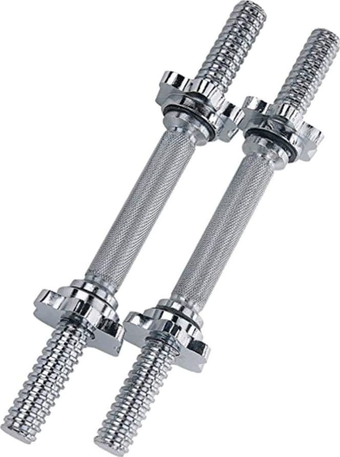 2 MANUBRI FILETTATI DA 40CM PER SOLLEVAMENTO PESI SPORT ALLENAMENTO PALESTRA - 5