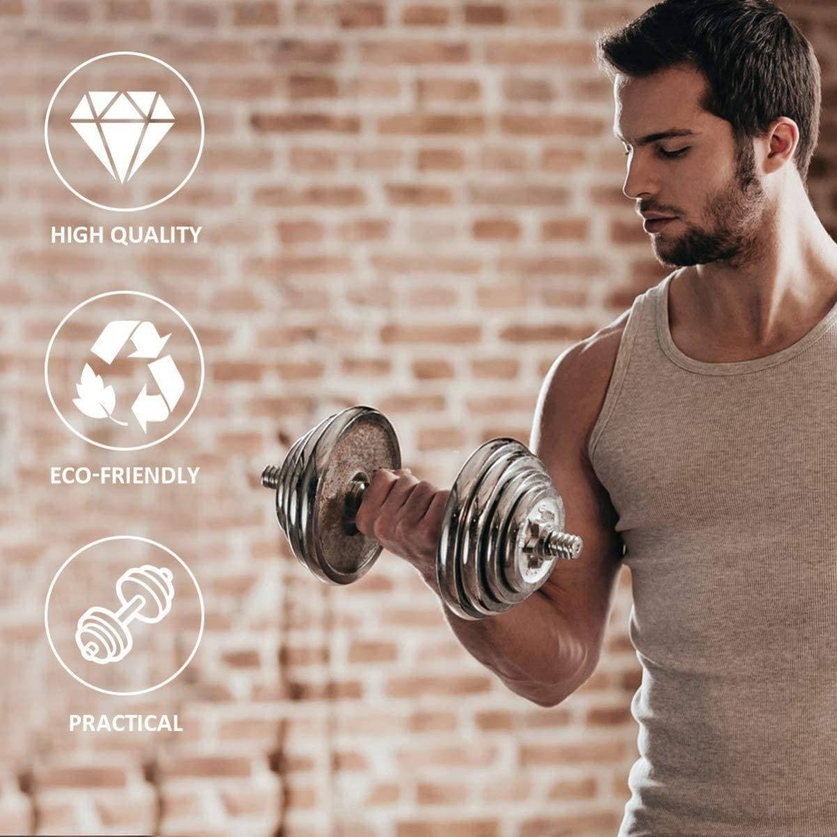 2 MANUBRI FILETTATI DA 35CM PER SOLLEVAMENTO PESI SPORT ALLENAMENTO PALESTRA - 2