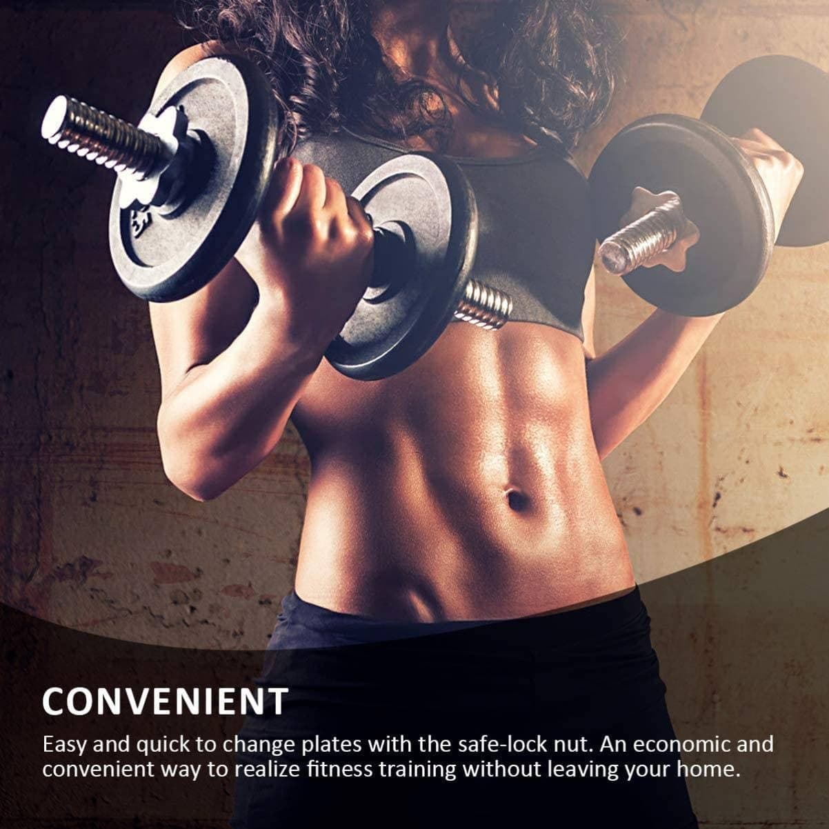 2 MANUBRI FILETTATI DA 35CM PER SOLLEVAMENTO PESI SPORT ALLENAMENTO PALESTRA - 5