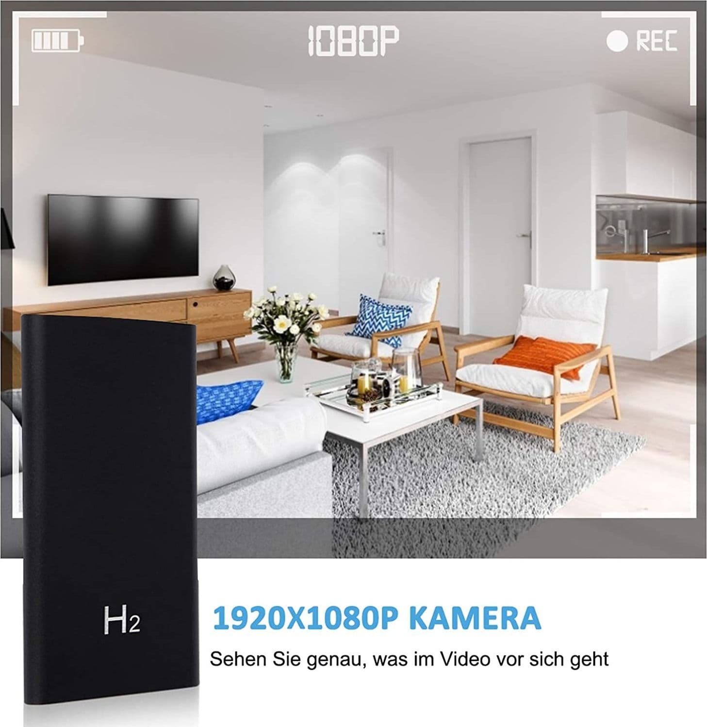 SPY CAM CAMERA TELECAMERA NASCOSTA POWER BANK H2 CARICABATTERIE 5000mAh TF CARD - 9