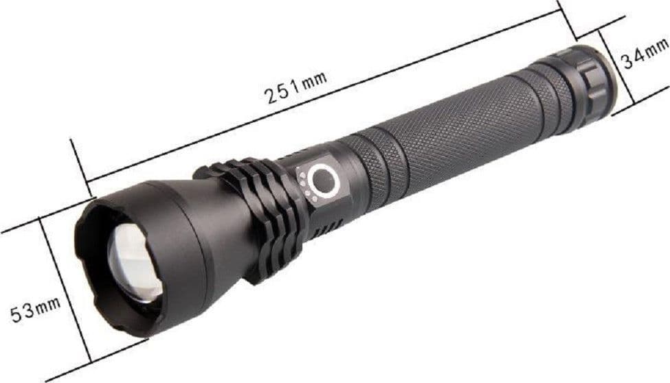 TORCIA LAMPADA LED CREE P50 RICARICABILE 2000 LUMEN 80000 W ZOOM DOPPIA BATTERIA - 2