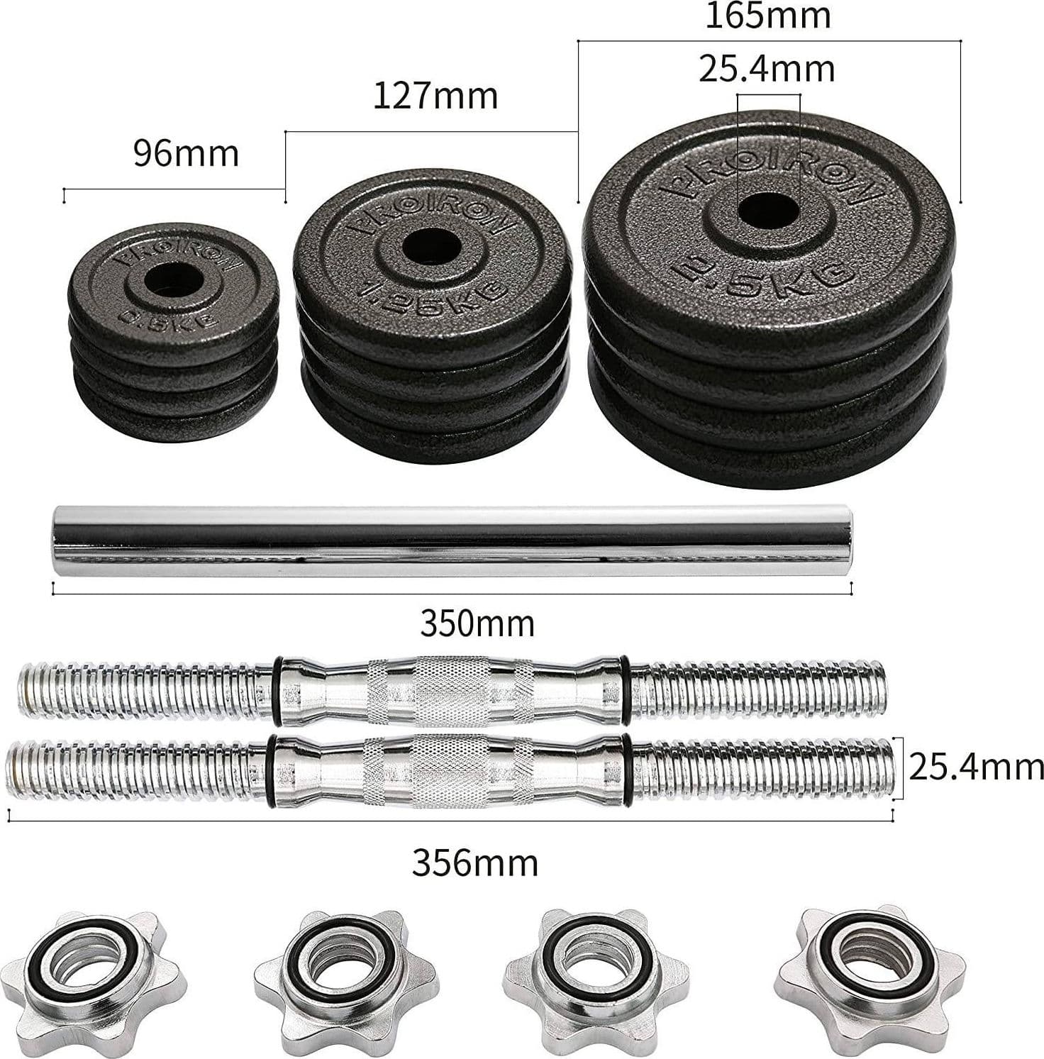 SET DI MANUBRI REGOLABILI DUMBBELL BILANCIERE 40 KG TOT REGOLABILE BODY BUILDING - 8
