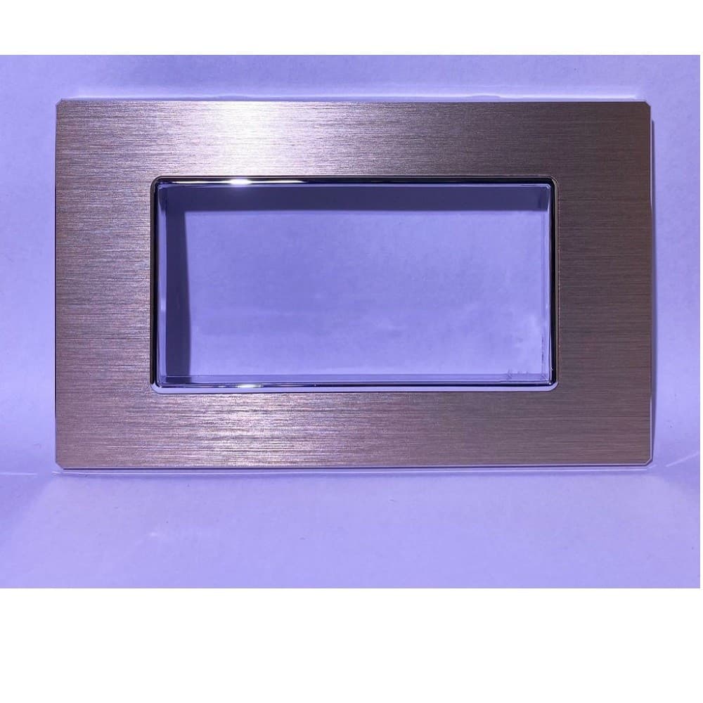 PLACCA LUXURY 3 4 6M IN METALLO SATINATO ORO COMPATIBILE CON BTICINO AXOLUTE - 4