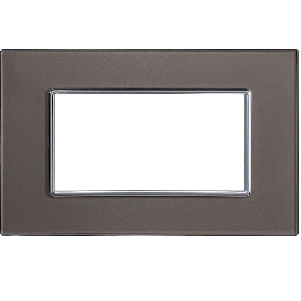 PLACCA CRISTAL 3M 4M 6M BRONZO EFFETTO VETRO COMPATIBILE CON BTICINO AXOLUTE - 4