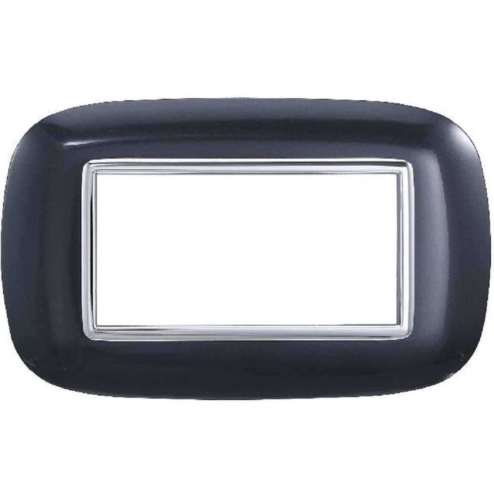 PLACCA OVAL 3 4 6 MODULI COLORE NERO COMPATIBILE CON BTICINO AXOLUTE - 4
