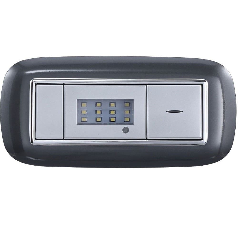 PLACCA OVAL 3 4 6 MODULI COLORE NERO COMPATIBILE CON BTICINO AXOLUTE - 2