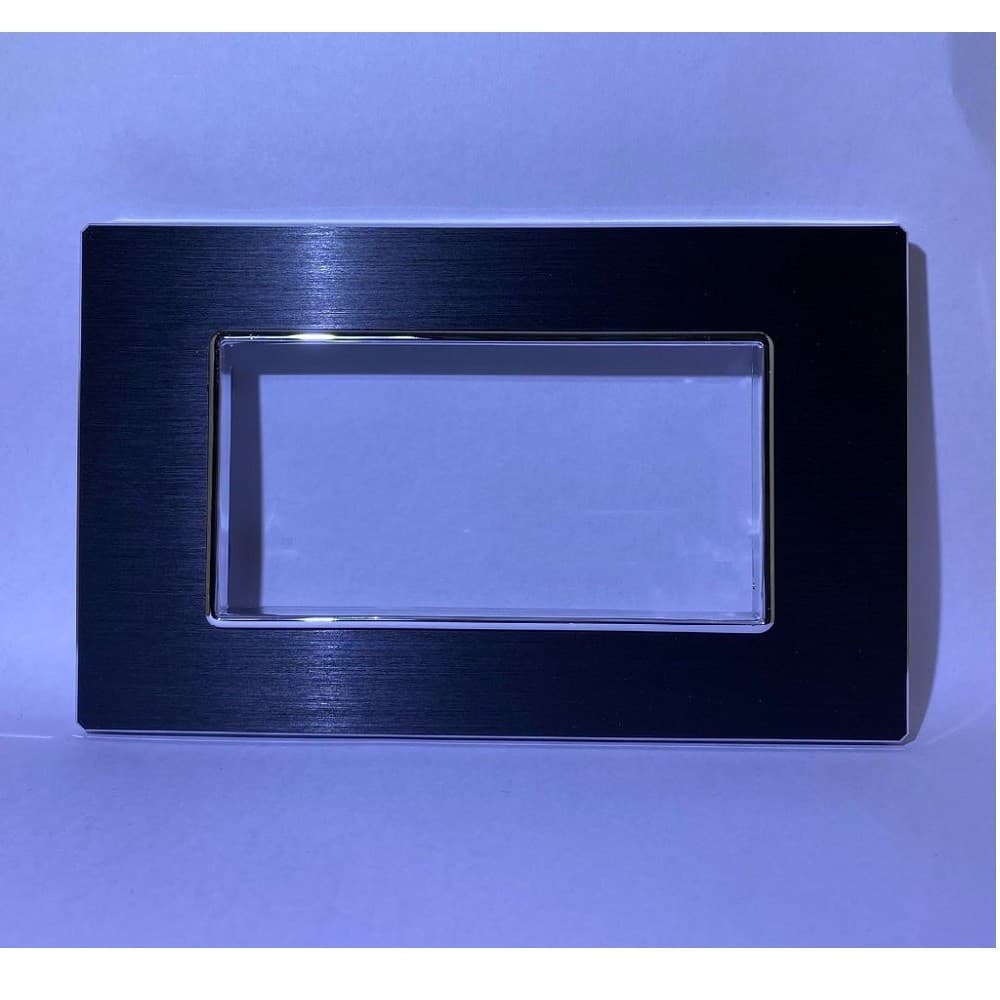 PLACCA LUXURY 3 4 6M IN METALLO NERO SATINATO COMPATIBILE CON BTICINO AXOLUTE - 4
