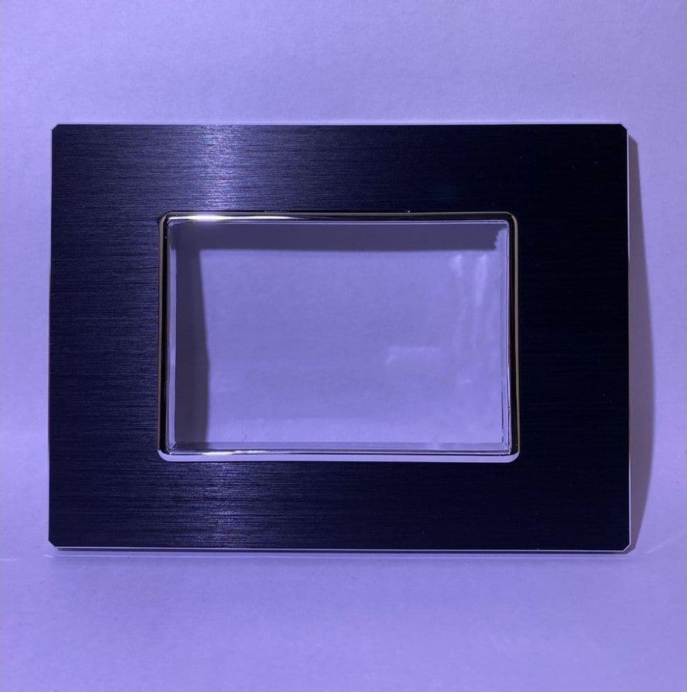 PLACCA LUXURY 3 4 6M IN METALLO NERO SATINATO COMPATIBILE CON BTICINO AXOLUTE - 3