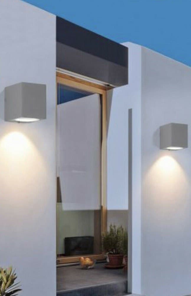 APPLIQUE A PARETE QUADRATO LAMPADA MURO MODERNA ESTERNO ATTACCO GU10 IP65 ES54 - 9