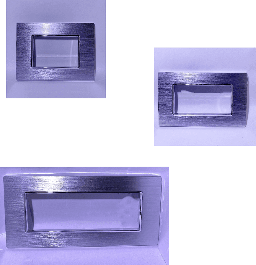 PLACCA LUXURY 3 4 6M IN METALLO SATINATO ARGENTO COMPATIBILE CON BTICINO AXOLUTE