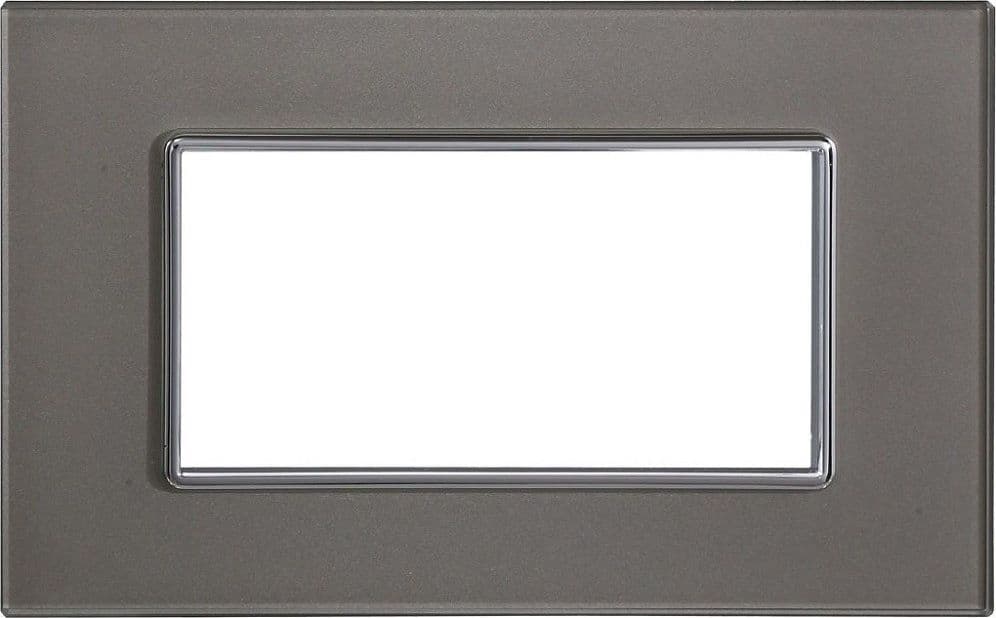 PLACCA CRISTAL 3M 4M 6M TITANIO EFFETTO VETRO COMPATIBILE CON BTICINO AXOLUTE - 3