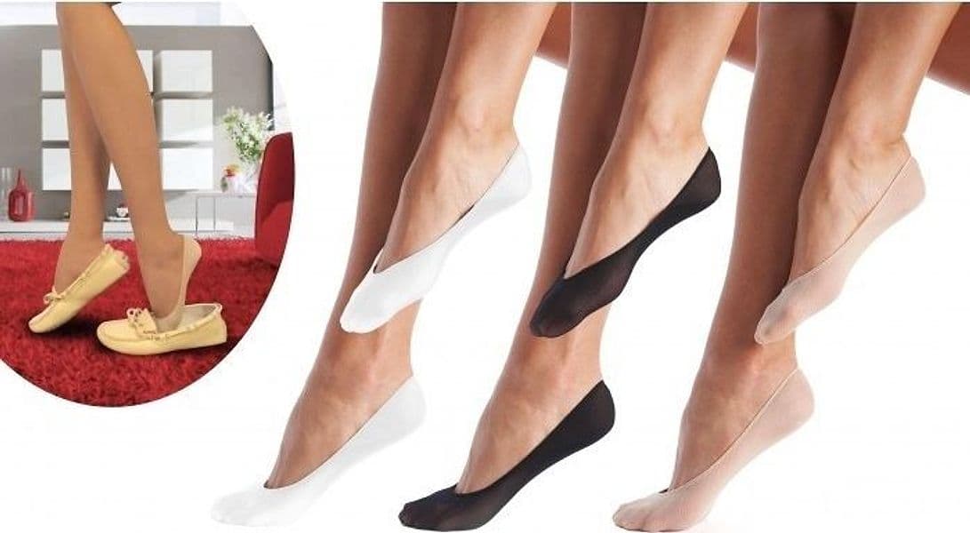 12 PAIA DI SALVAPIEDI PEDALINI IN COTONE UNISEX FANTASMINI SCOLLATI TAGLIA UNICA - 2
