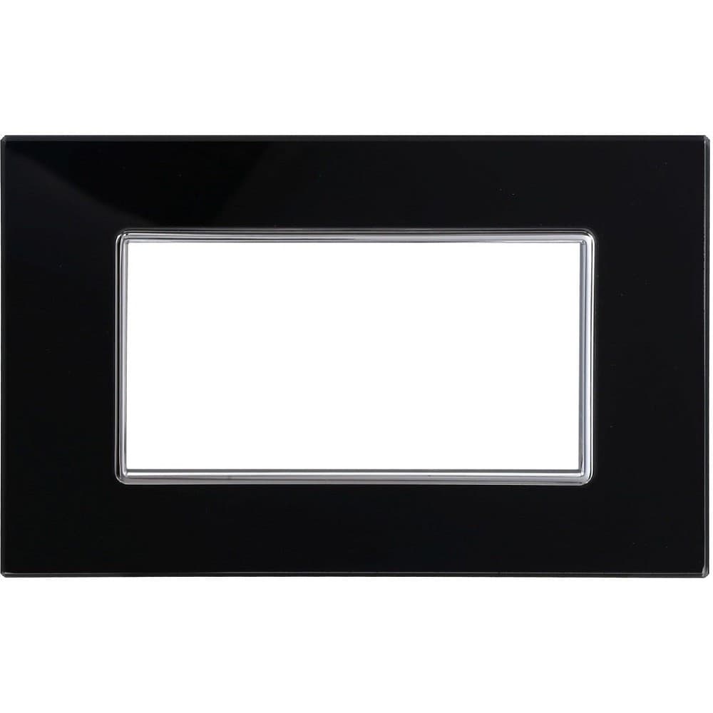 PLACCA CRISTAL 3M 4M 6M NERO EFFETTO VETRO COMPATIBILE CON BTICINO AXOLUTE - 7