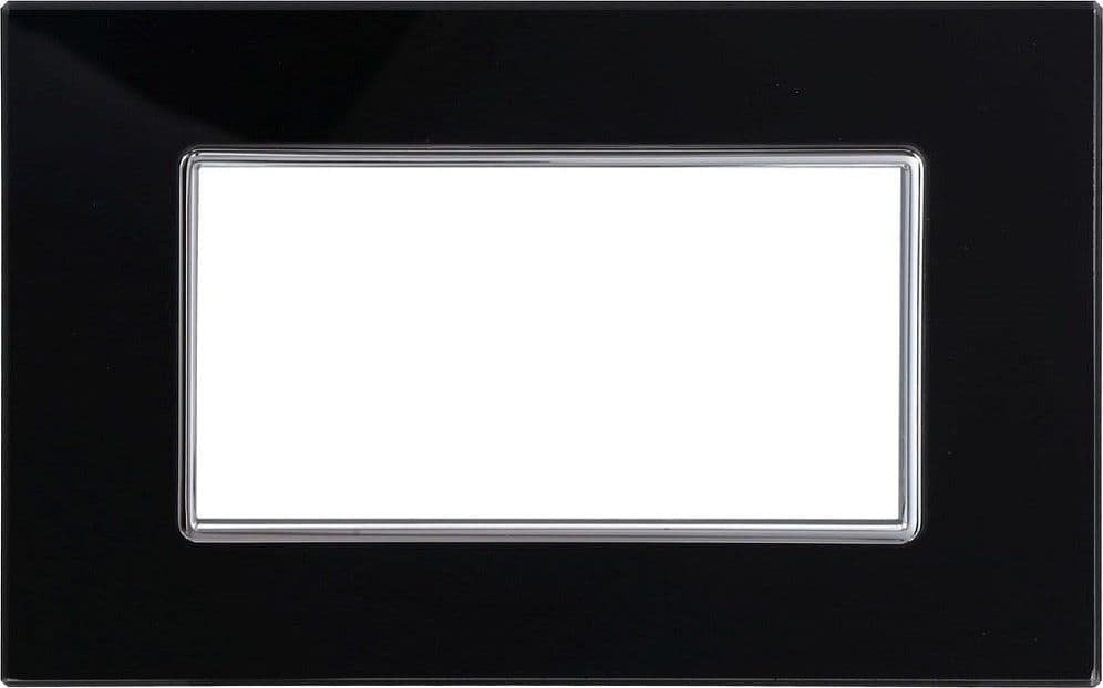 PLACCA CRISTAL 3M 4M 6M NERO EFFETTO VETRO COMPATIBILE CON BTICINO AXOLUTE - 3