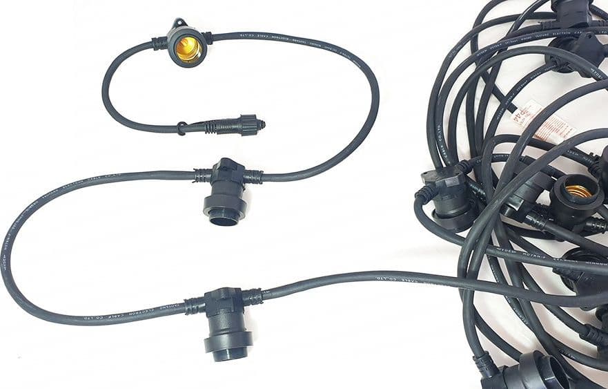 CATENA LUMINOSA LED CATENARIA CON 10 PORTALAMPADE E27 10MT PROLUNGABILE IP54 - 6