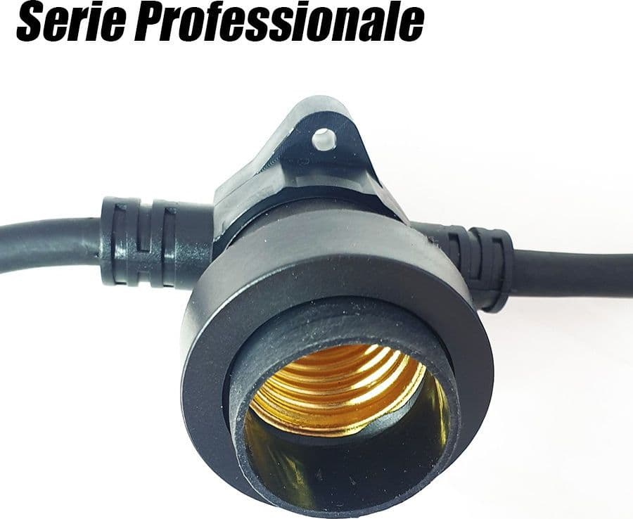 CATENA LUMINOSA LED CATENARIA CON 10 PORTALAMPADE E27 10MT PROLUNGABILE IP54 - 7