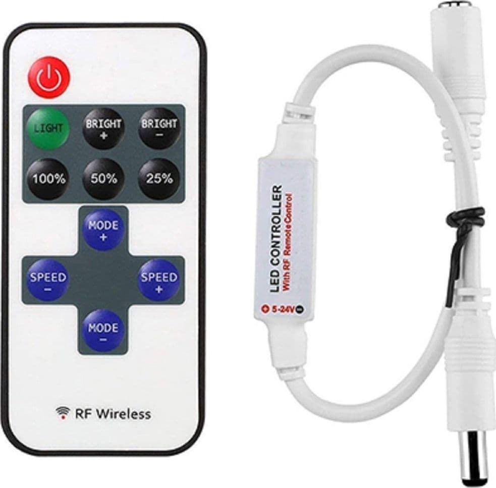 DIMMER + TELECOMANDO 12/24V RF WIRELESS CONTROLLER STRISCIA LED MONOCOLORE RF-01 - 4
