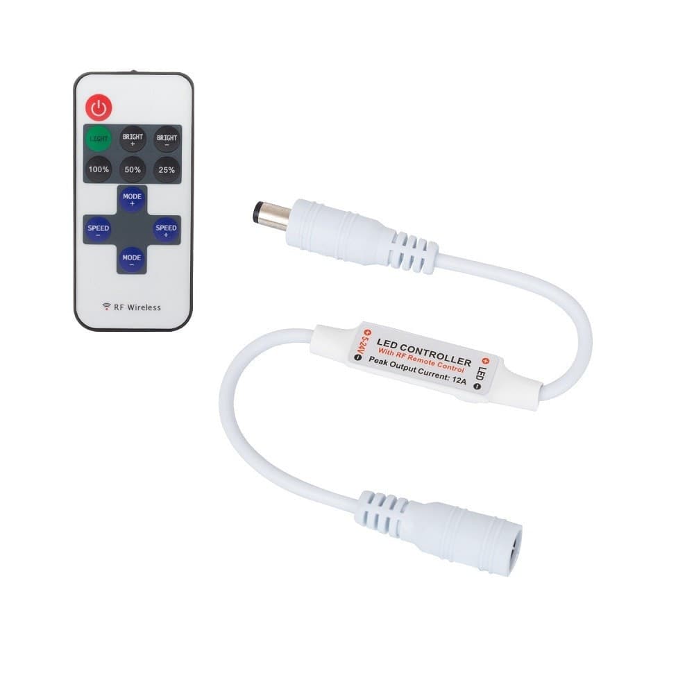 DIMMER + TELECOMANDO 12/24V RF WIRELESS CONTROLLER STRISCIA LED MONOCOLORE RF-01 - 5
