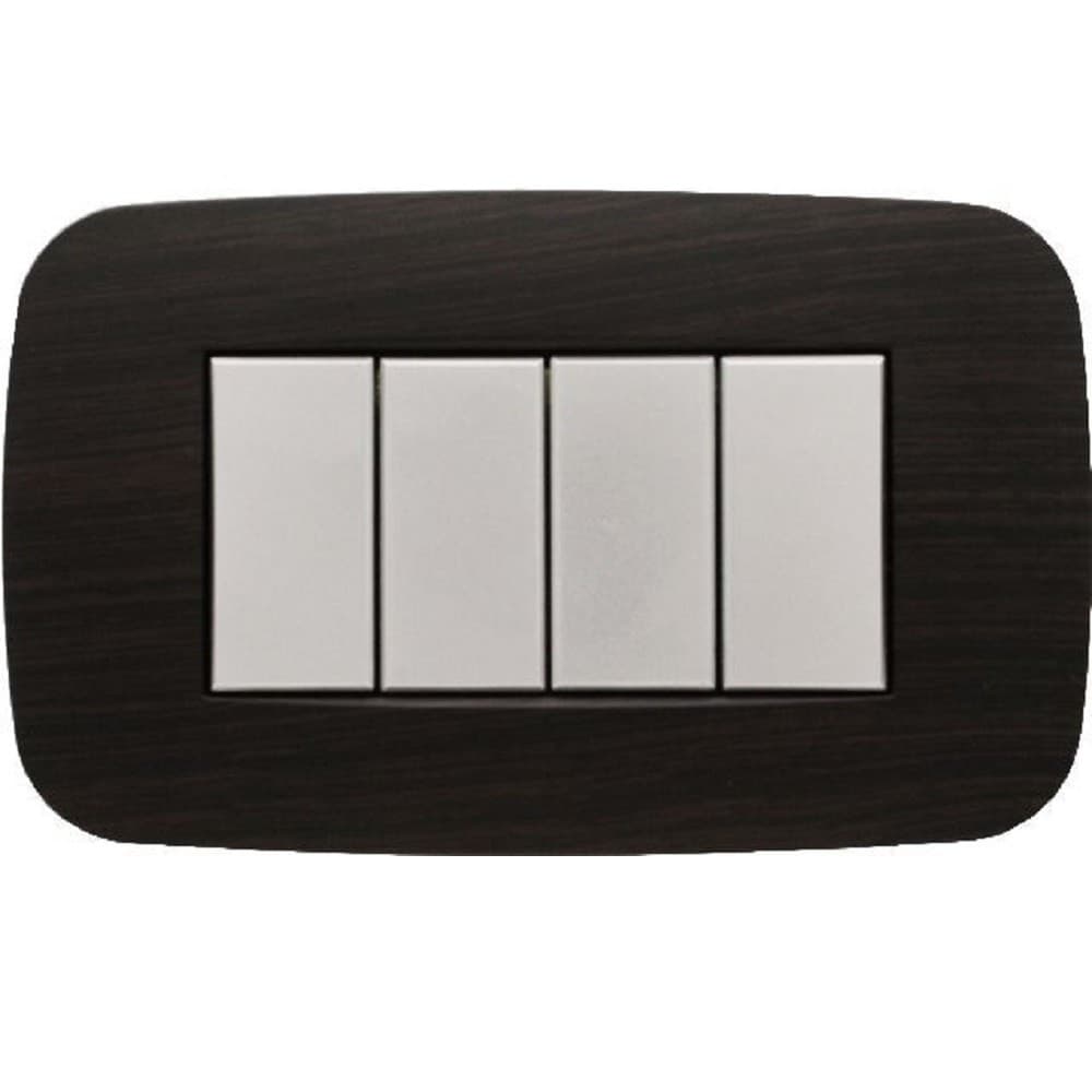 PLACCA FUTURA 3 4 6 MODULI LEGNO WENGE' COMPATIBILE CON BTICINO AXOLUTE - 4