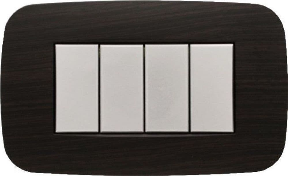 PLACCA FUTURA 3 4 6 MODULI LEGNO WENGE' COMPATIBILE CON BTICINO AXOLUTE - 3