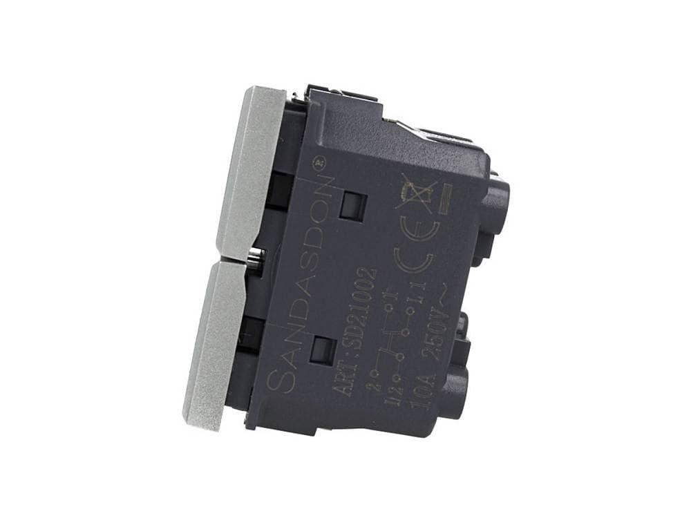 PULSANTE DOPPIO SALISCENDI 1P+1P SILVER COMPATIBILE CON BTICINO AXOLUTE - 2