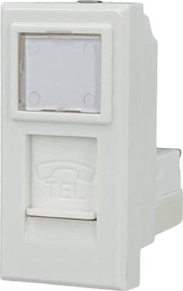 PRESA TELEFONICA PLUG RJ11 BIANCO CON COPERCHIO COMPATIBILE BTICINO AXOLUTE - 2