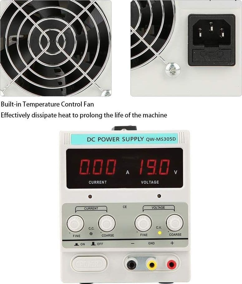 ALIMENTATORE DA LABORATORIO BANCO REGOLABILE STABILIZZATO TRASFORAMTORE 30V 5A - 7