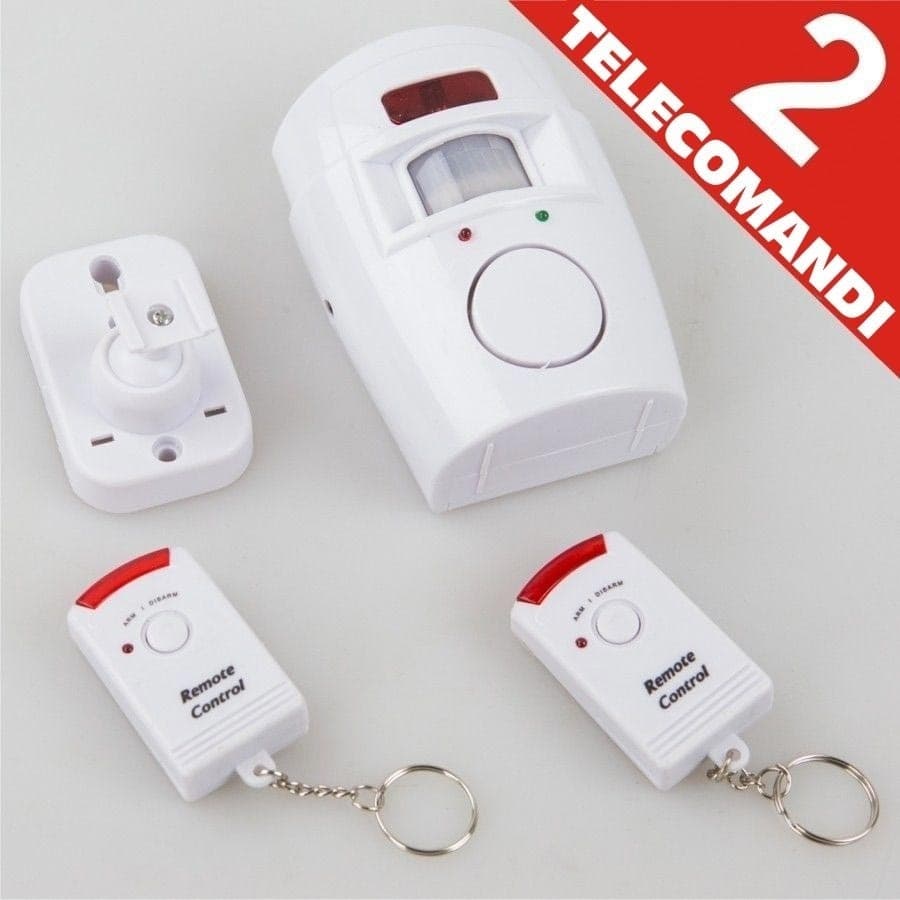 ALLARME ANTIFURTO CON SENSORE SIRENA 105 DB 2 TELECOMANDI CASA UFFICIO NEGOZIO - 5