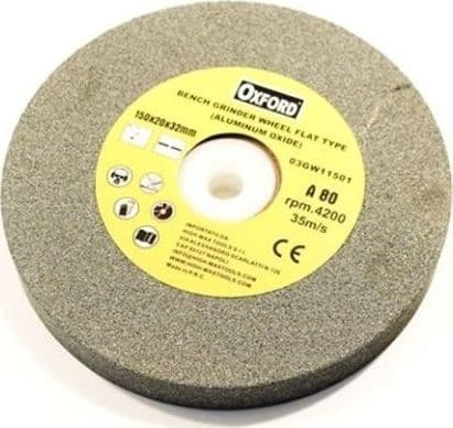 DISCO MOLA DA BANCO PIETRA ABRASIVA GRANA 80 OSSIDO ALLUMINIO TIPO FLAT 150 MM - 2