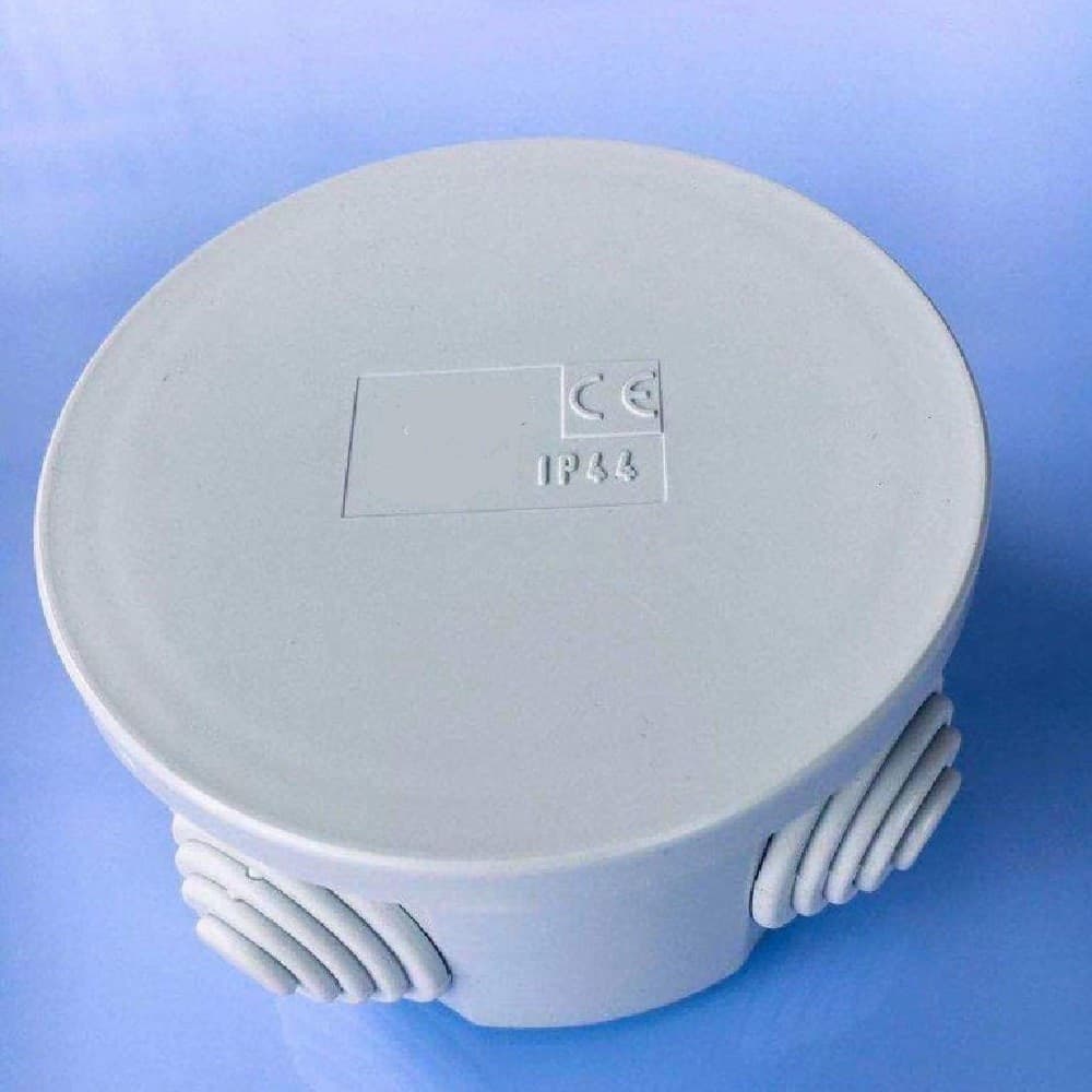 SCATOLA STAGNA CASSETTA ROTONDA COPERCHIO A PRESSIONE 80X40MM IP44 CON PASSACAVI - 3