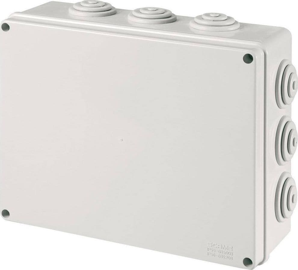 SCATOLA STAGNA DI DERIVAZIONE PASSACAVI COPERCHIO VITI 240X190X90MM IP55 - 2
