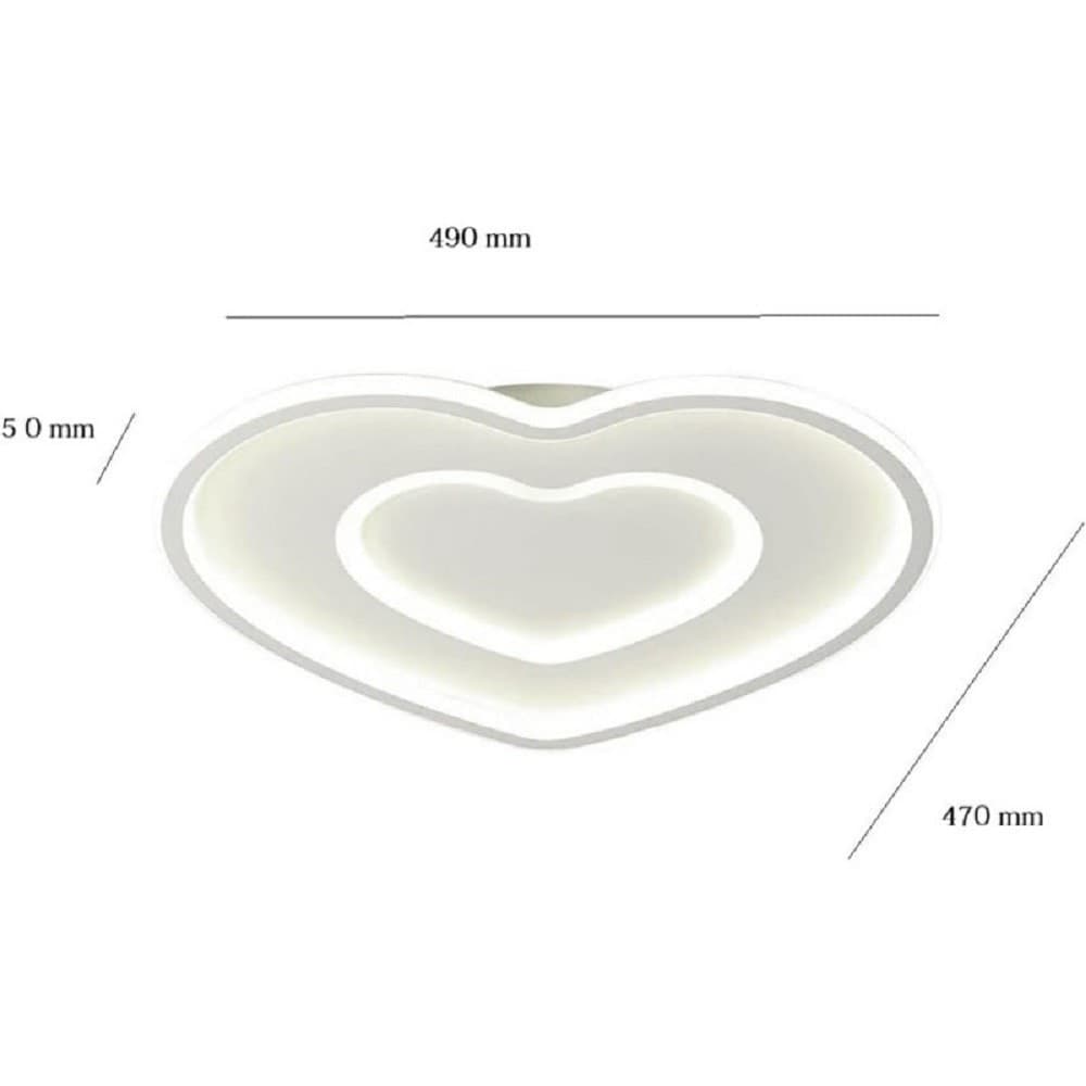 PLAFONIERA LED DA SOFFITTO FORMA DI CUORE 63 W IN ALLUMINIO 4000K 6500K IP22 C19 - 4