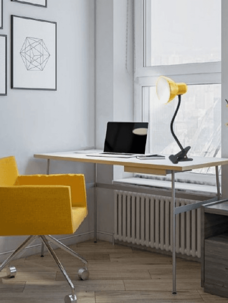 LAMPADA SNODABILE DA SCRIVANIA LUCE TAVOLO BRACCIO FLESSIBILE ORIENTABILE PINZA – Giallo – TrAdE Shop Traesio – giallo