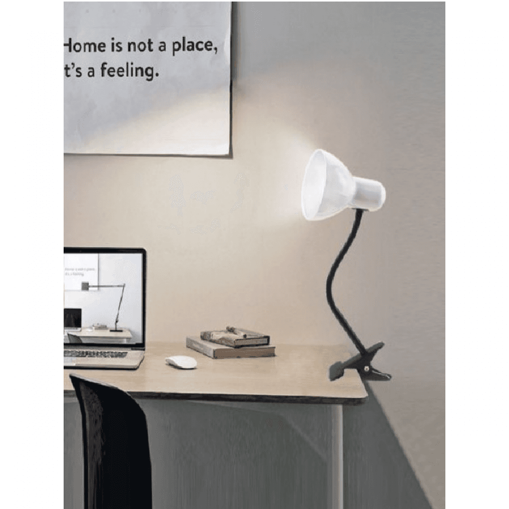 LAMPADA SNODABILE DA SCRIVANIA LUCE TAVOLO BRACCIO FLESSIBILE ORIENTABILE PINZA - 19