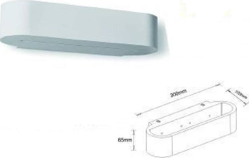 APPLIQUE PARETE MODERNO IN GESSO OVALE ATTACCO 1XR7S VERNICIABILE LAMPADA GS-E63 - 2
