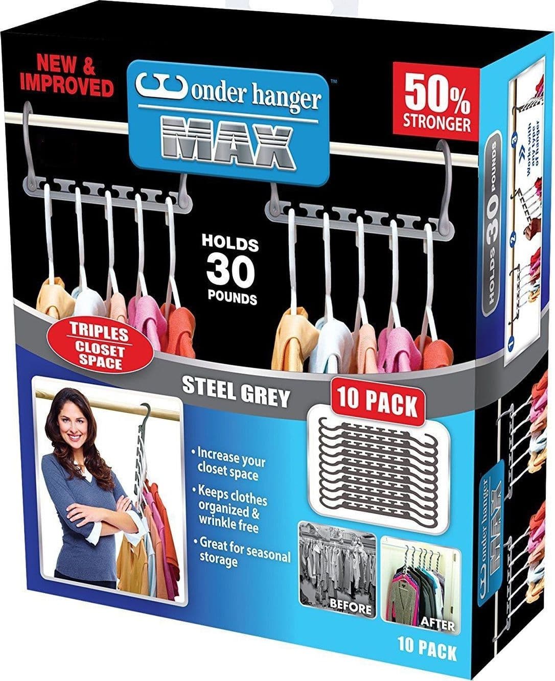 ORGANIZER SALVASPAZIO 8 PORTA STAMPELLE GRUCCE PER ARMADIO WONDER HANGER MAX - 2